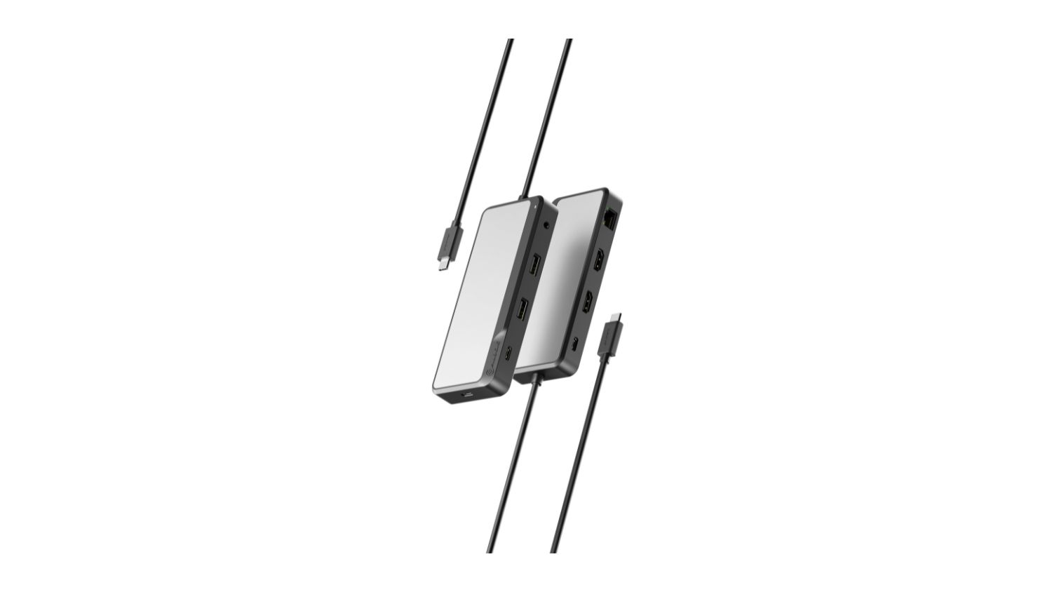 Angled view of the Alogic Fusion Pro DUO USB-C Docking Station
