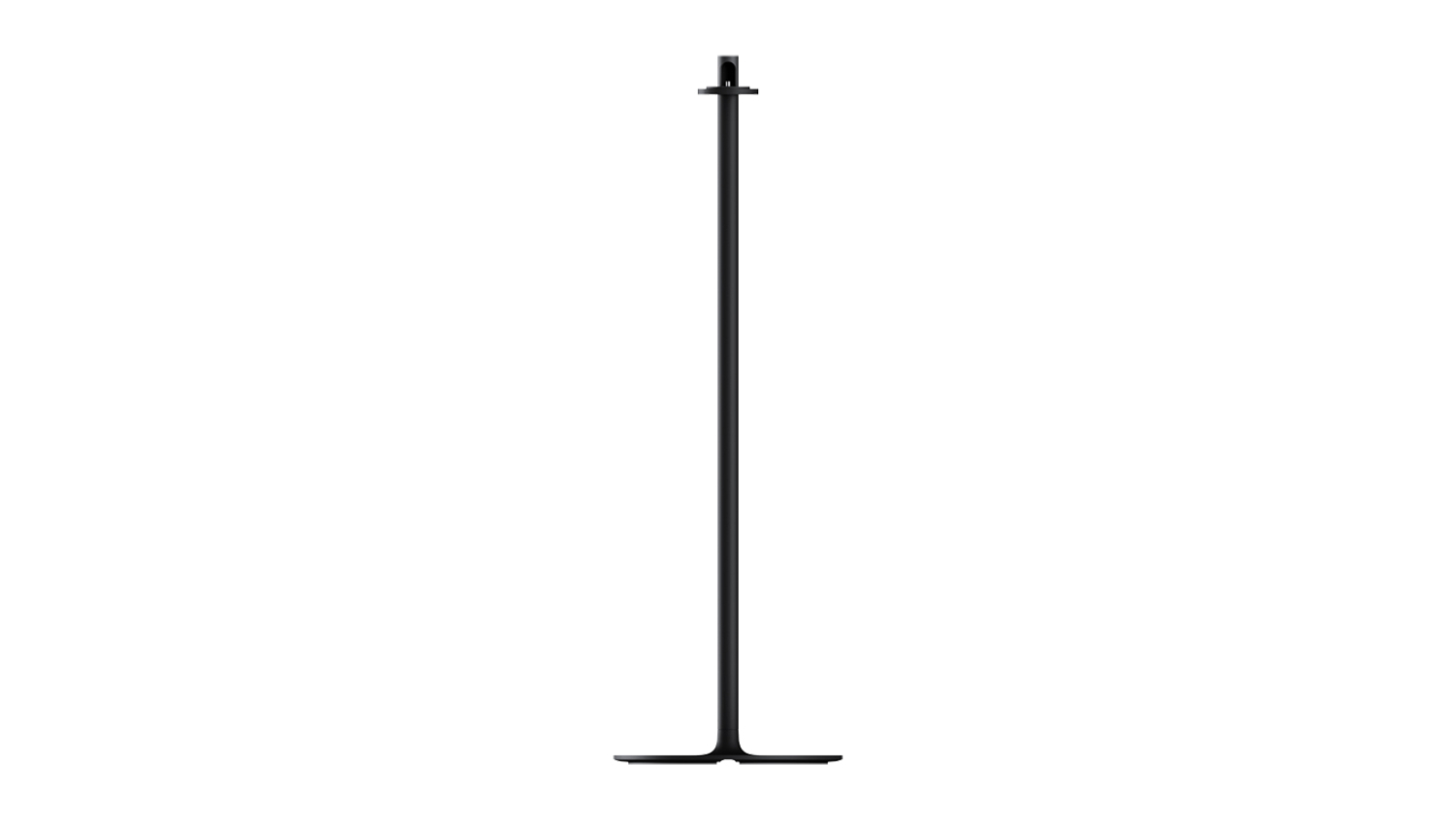 Black Bose floor stand for Lifestyle Ultra wireless speaker with a slim pole and flat, round base