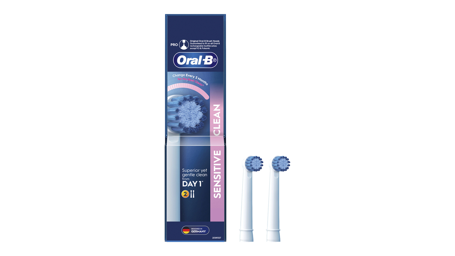Oral-B Sensitive Clean Replacement Brush Head in 2 packs