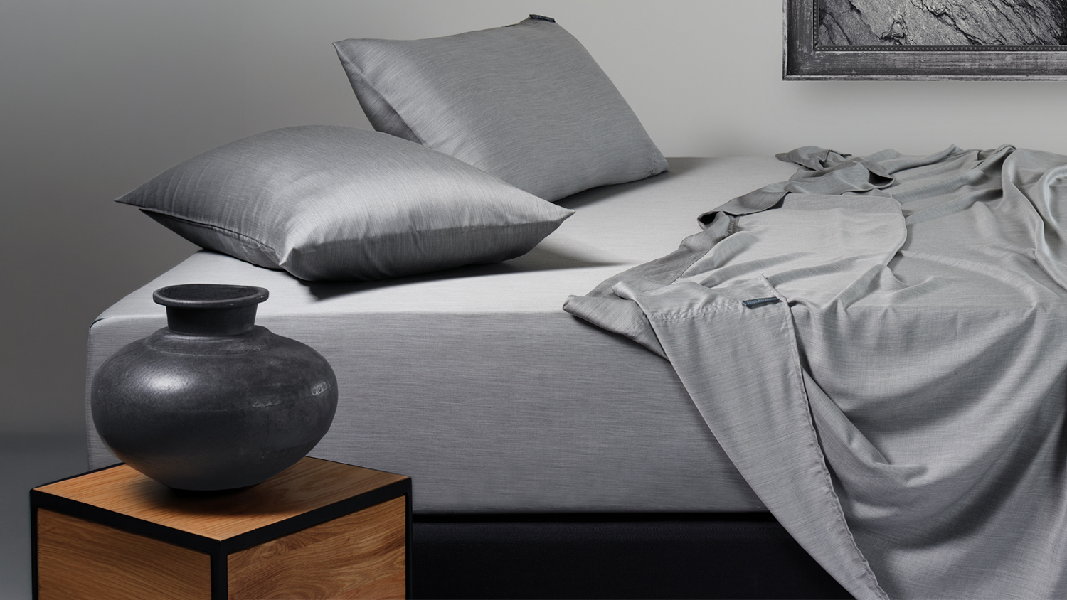 Pure Balance 300TC Graphene Infused Grey Sheet Set by Protect-A-Bed - 40cm drop