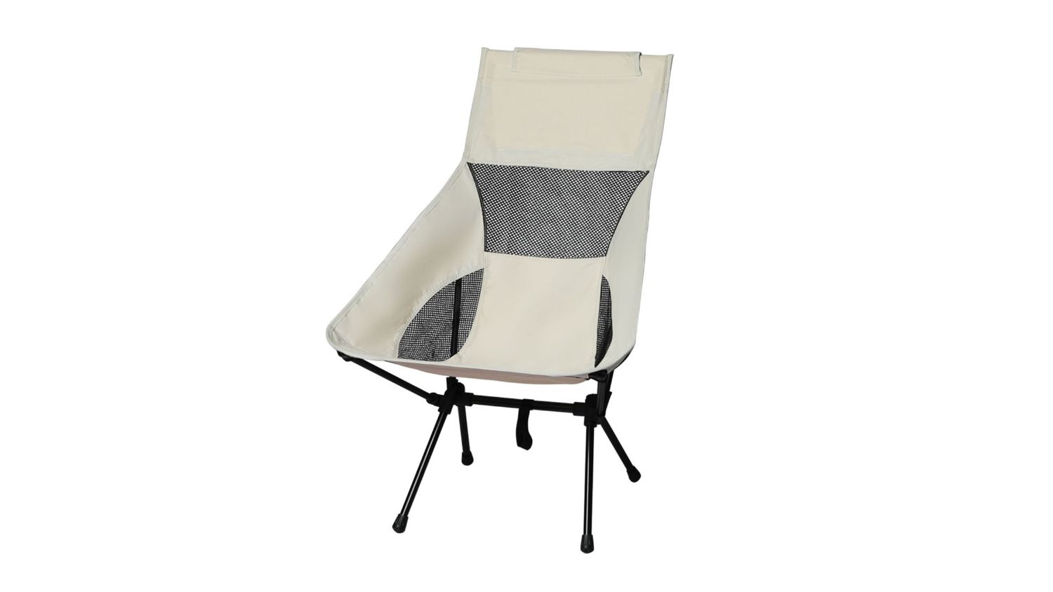 Angled view of a large Marlow Camping Chair in beige colour