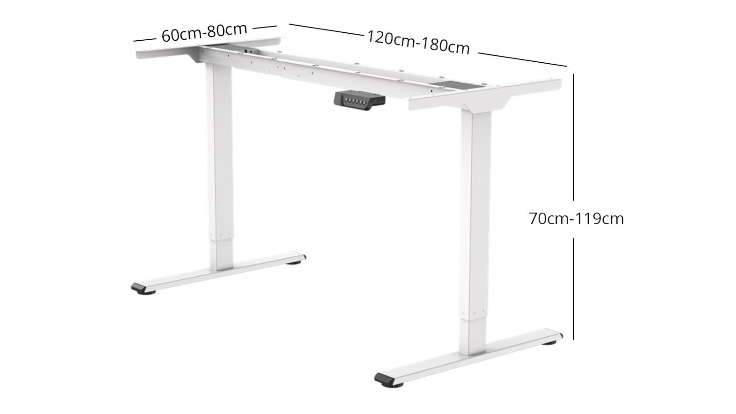 Height Adjustable Desk Frame - White