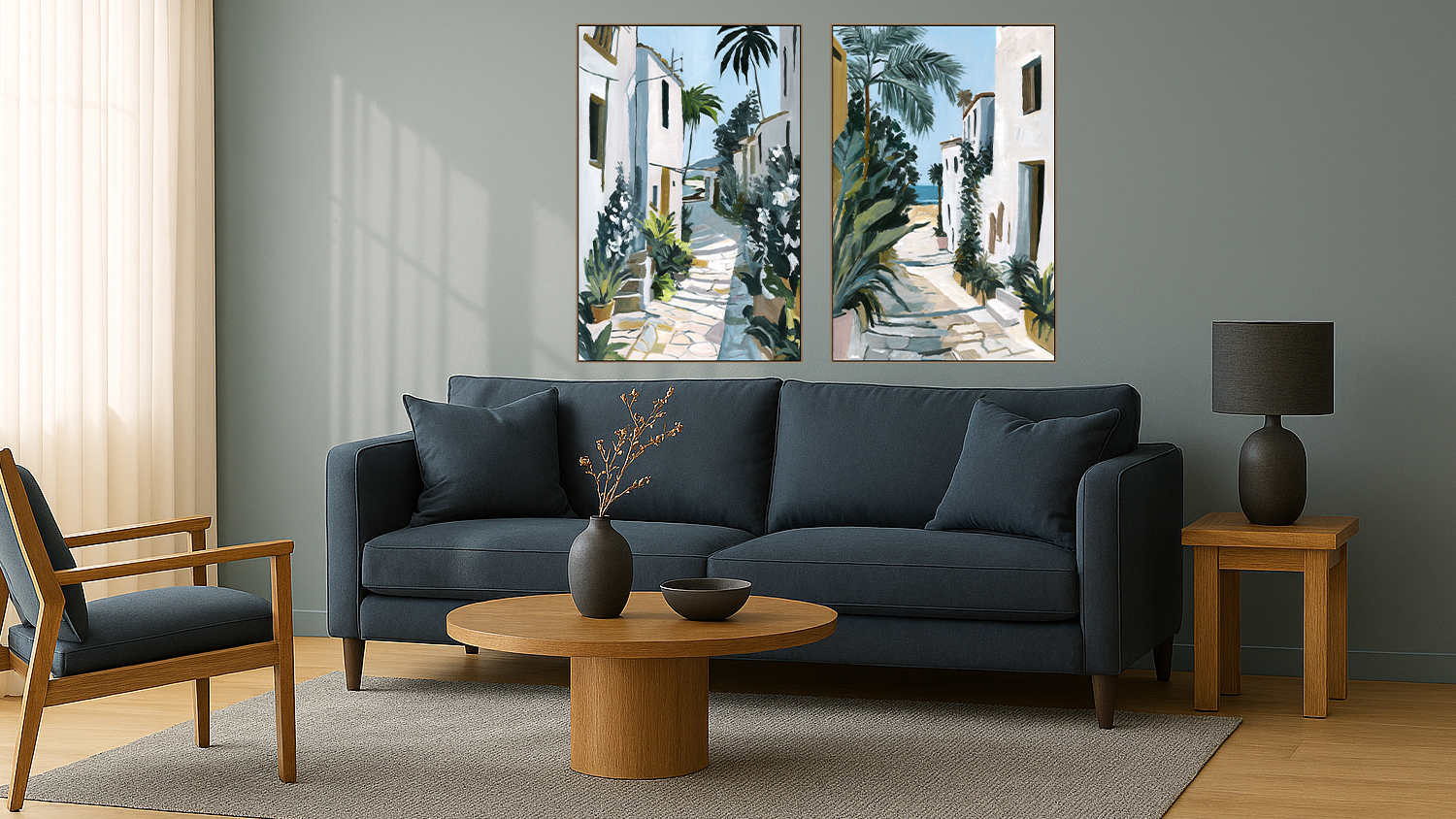 Palm Alley Canvas Set of 2pcs 80x120cm
