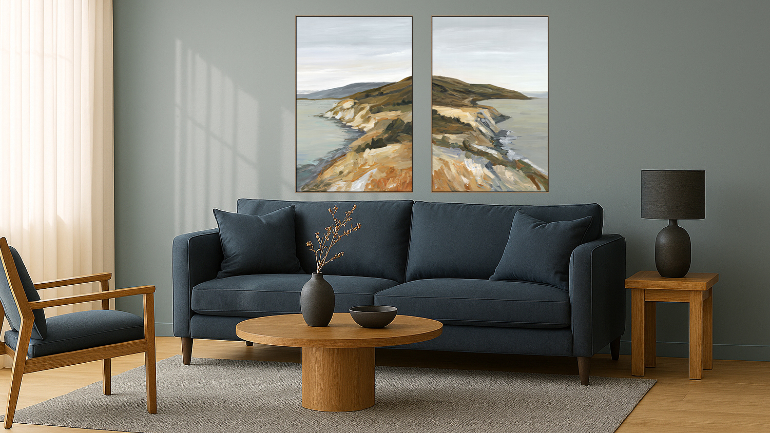 Held By Sea Painting Set of 2pcs 80x120cm