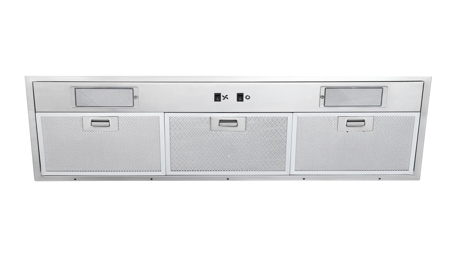 Front view of the Schweigen 90cm Silent Undermount Integrated Rangehood with Single External ST Motor