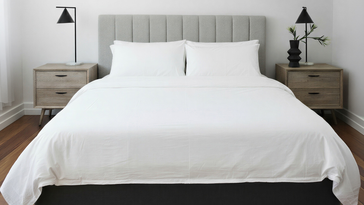 Nile King Single Upholstered Headboard - Grey