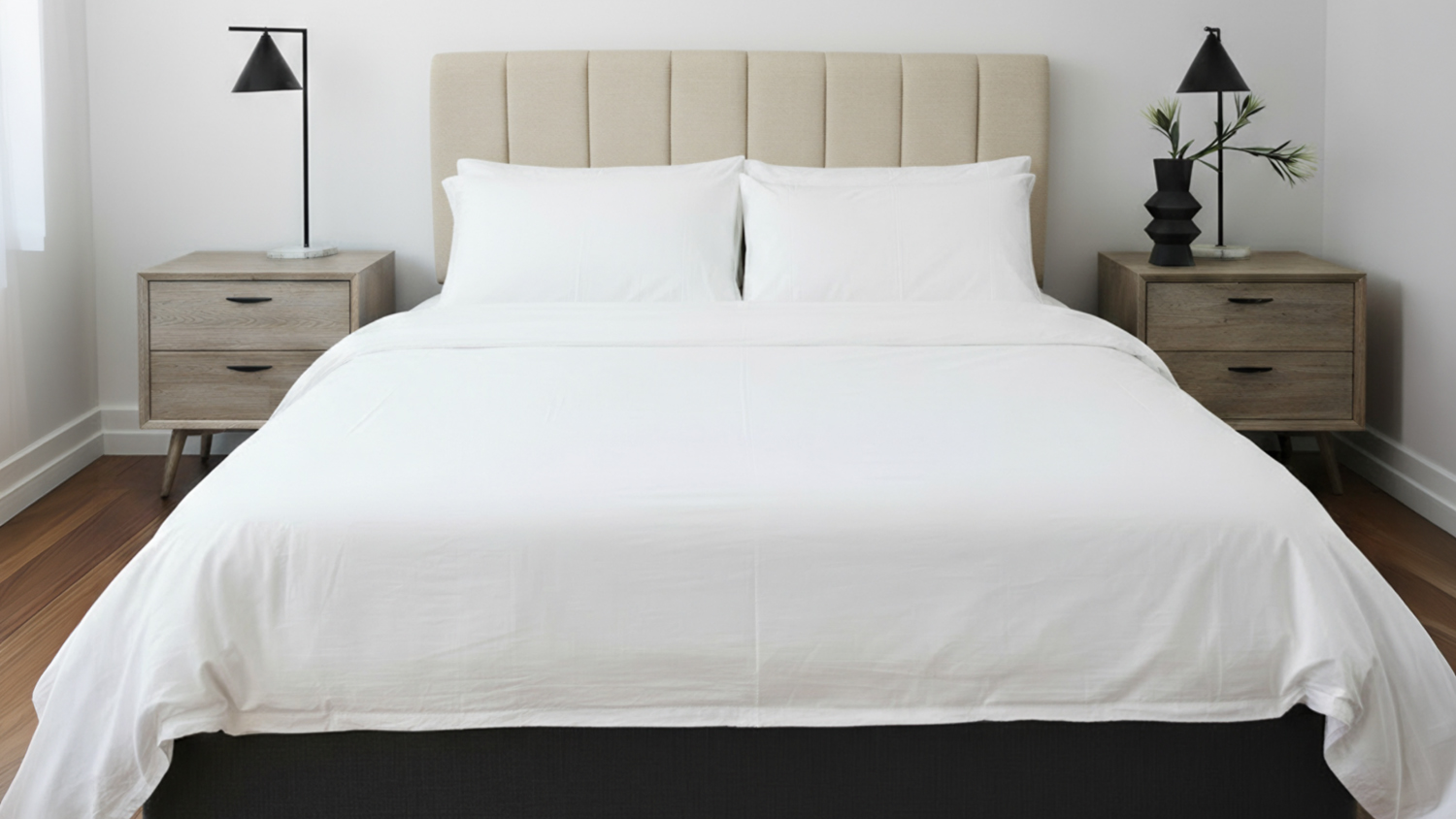 Nile Super King Upholstered Headboard - Natural
