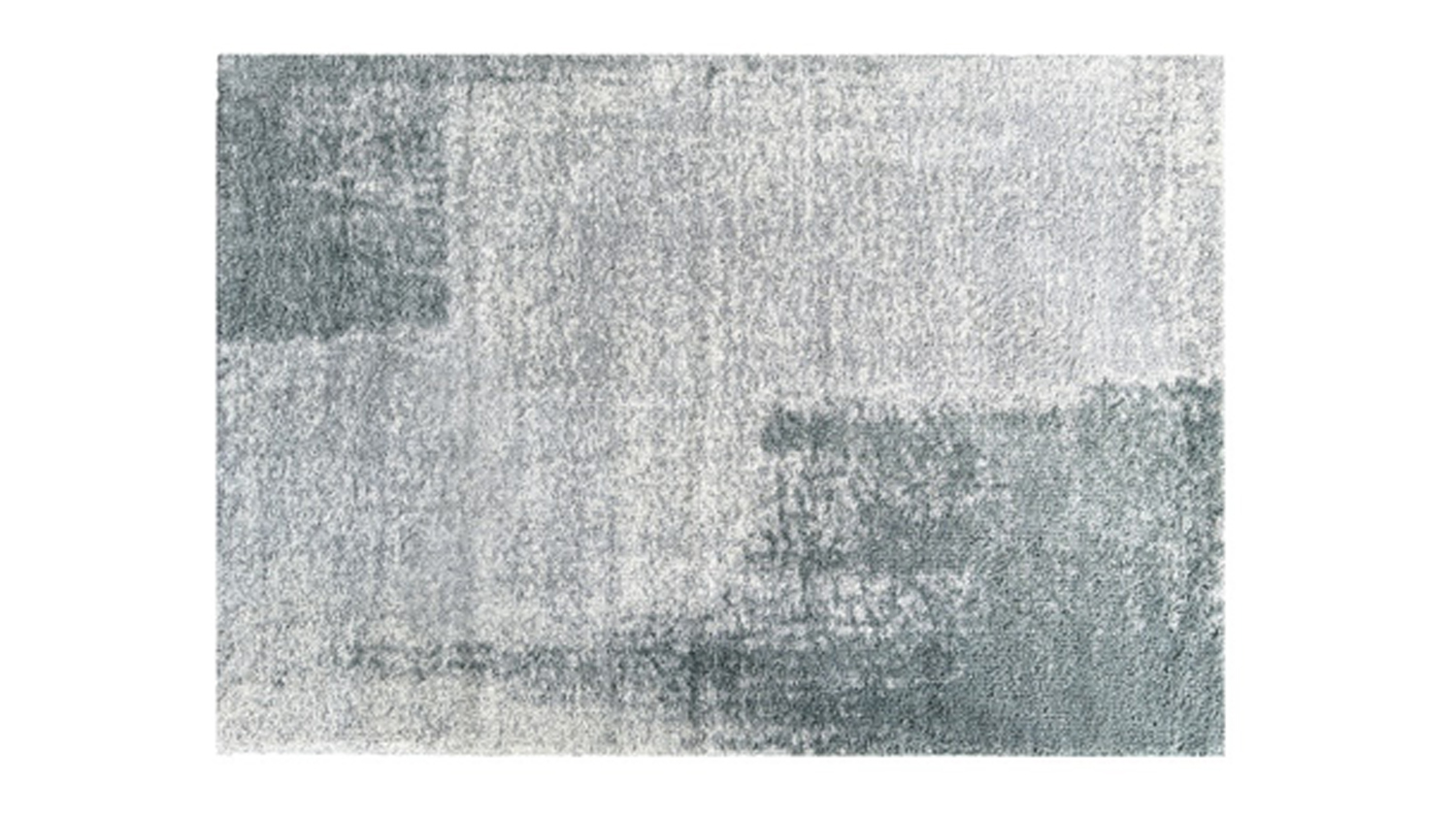 Front view of a plush Laine area rug featuring a grunge smoky blue and grey pattern