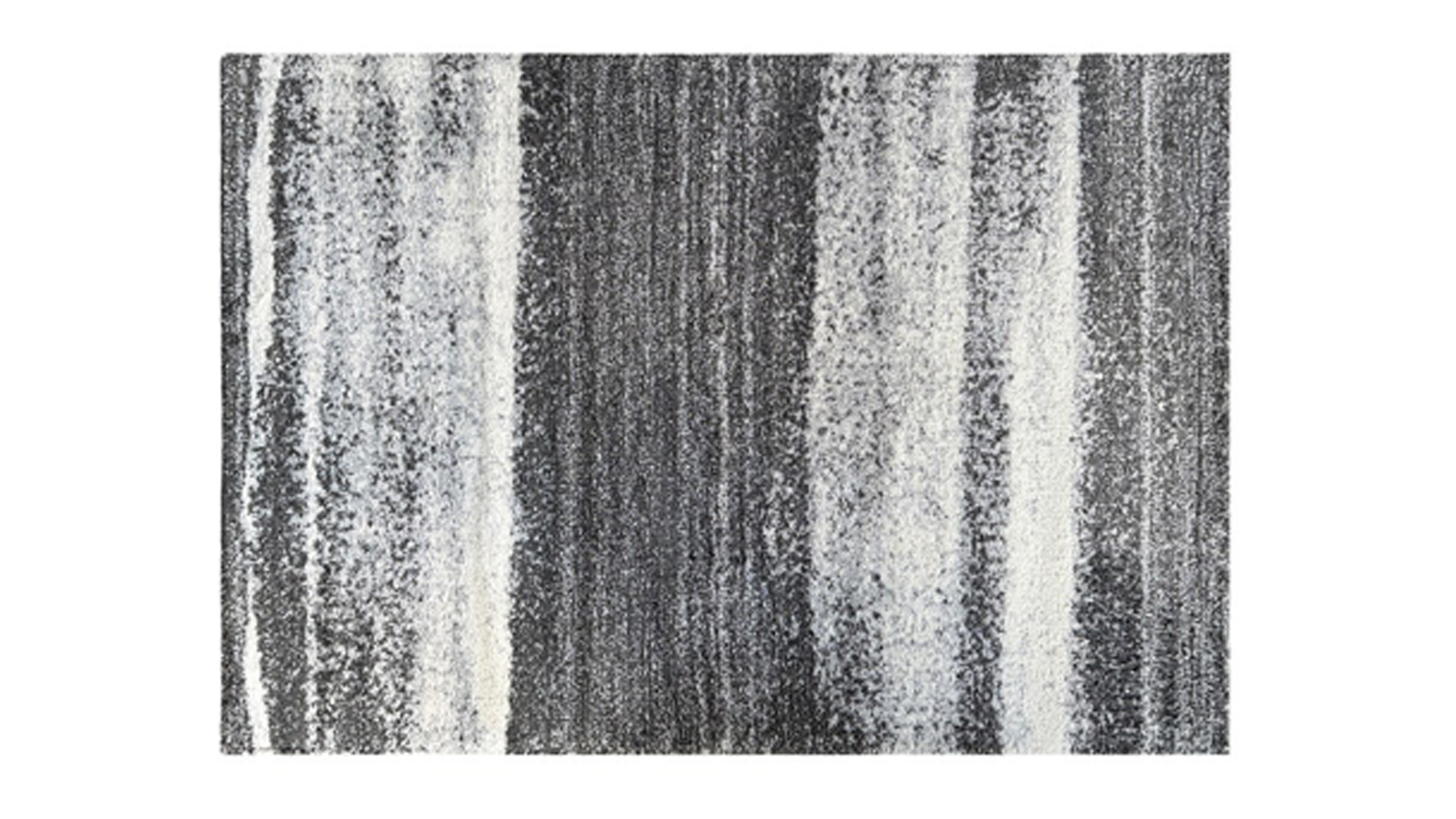 Top-down view of the Laine rug in ombre charcoal, showing horizontal bands