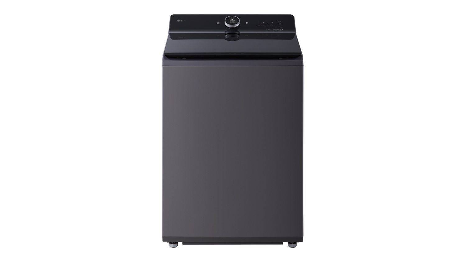 An LG Series 10 16kg Top Loader Washing Machine in a sleek graphite finish