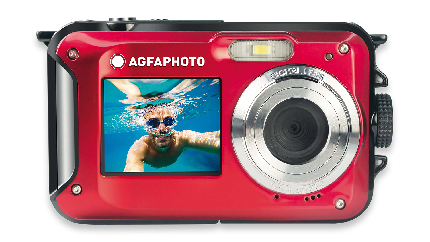 AgfaPhoto Realishot WP8000 Waterproof Digital Camera in a sleek red colour