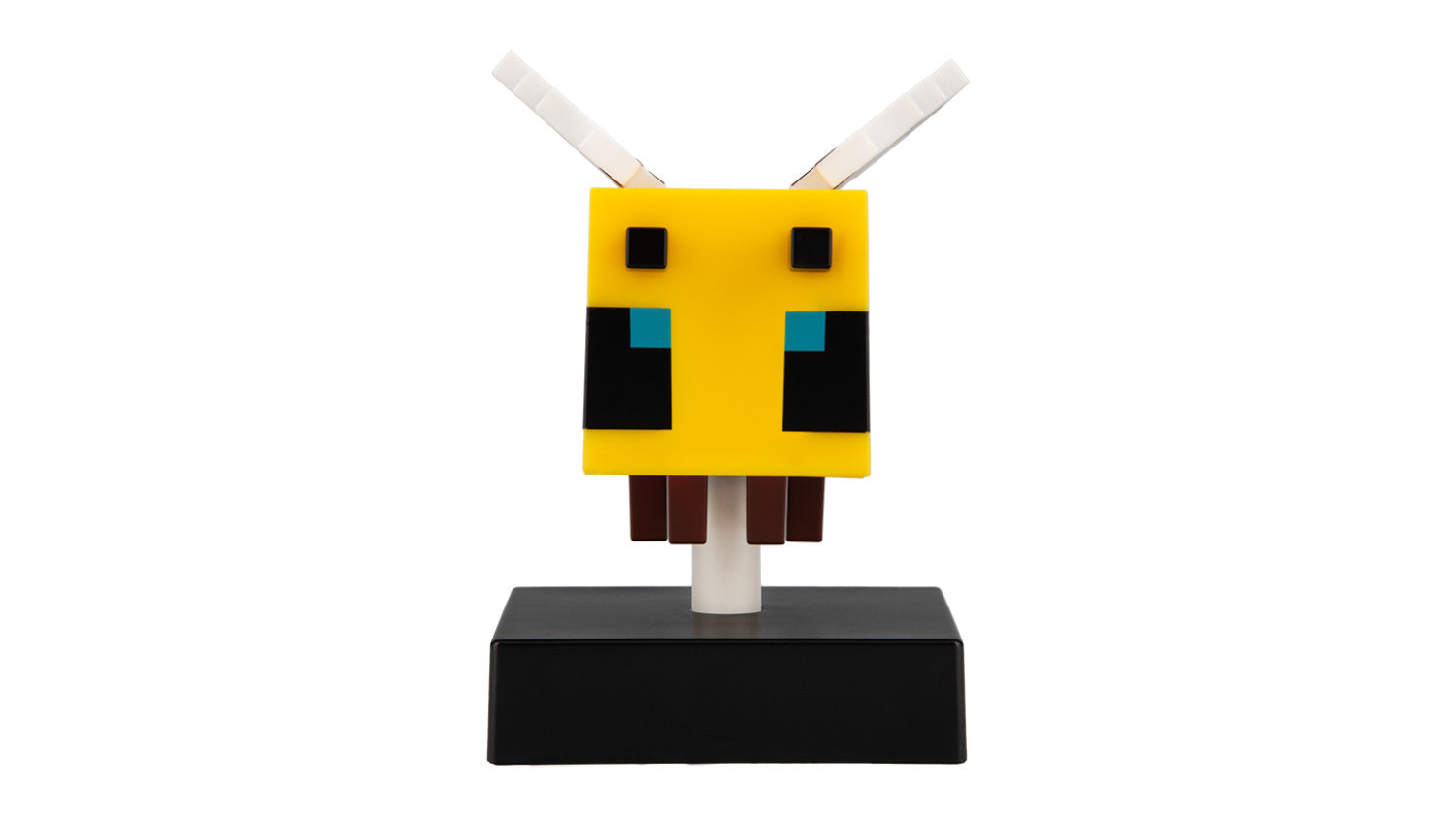 Block-style bee Paladone Icon novelty lamp with a square yellow body and antennae on a black base