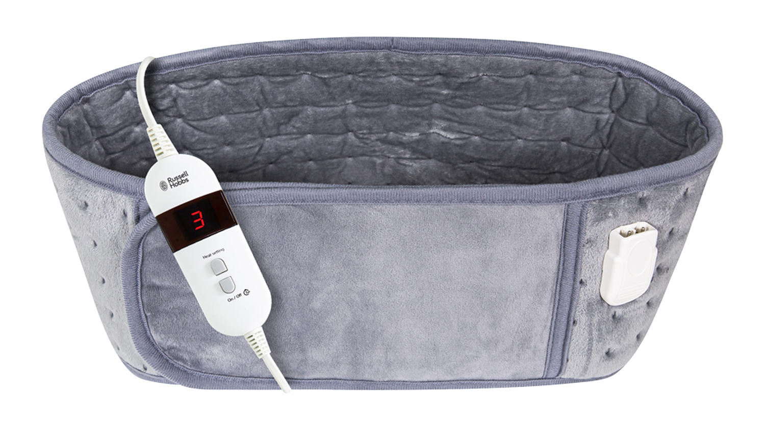 Russell Hobbs Plush Microfleece Heated Belt in a sleek grey colour
