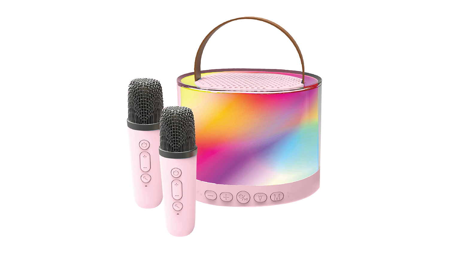 Laser Mini RGB Karaoke Portable Bluetooth Speaker with 2 Wireless Mics