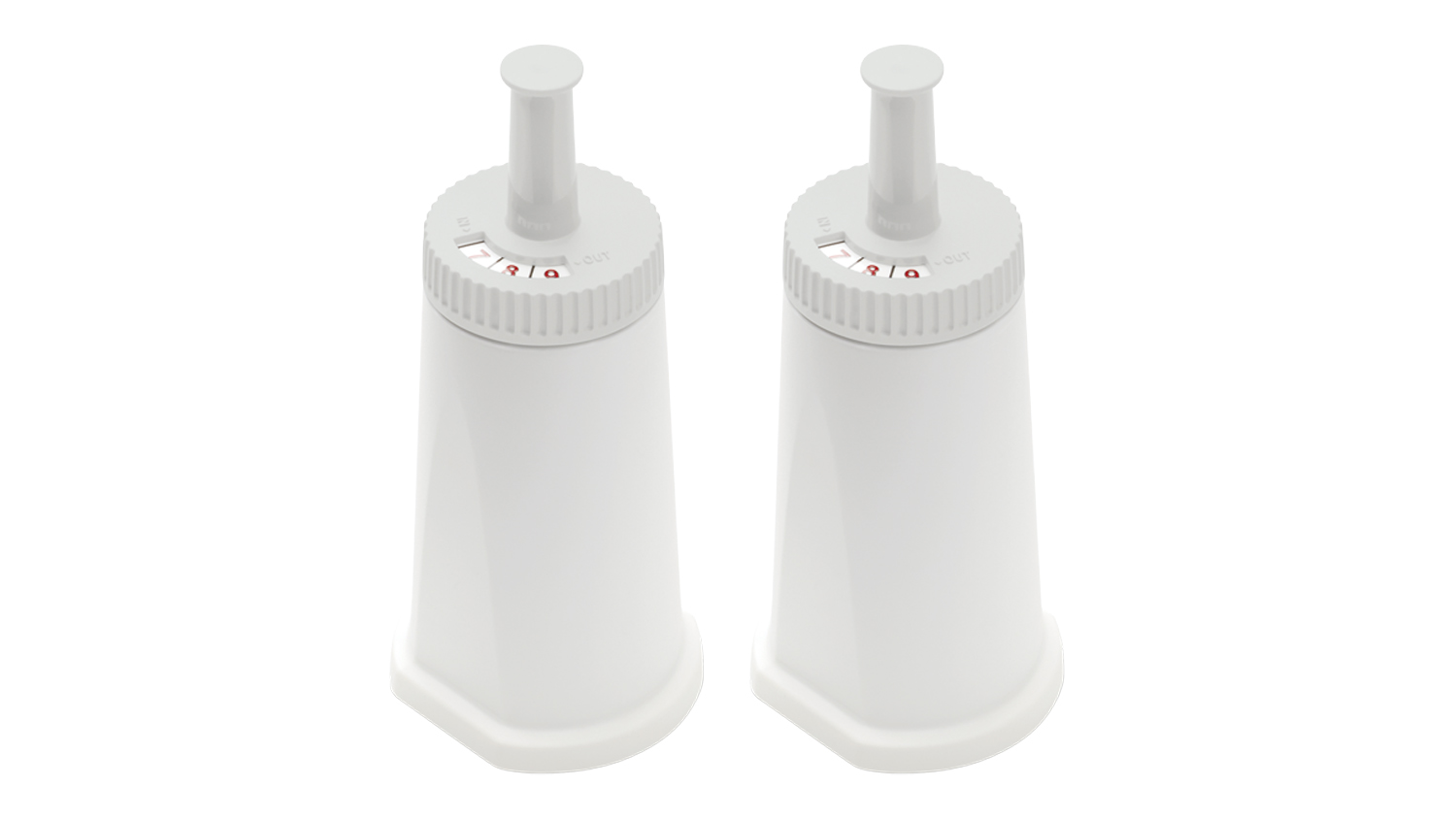 Two Breville ClaroSwiss Water Filters in a sleek white colour