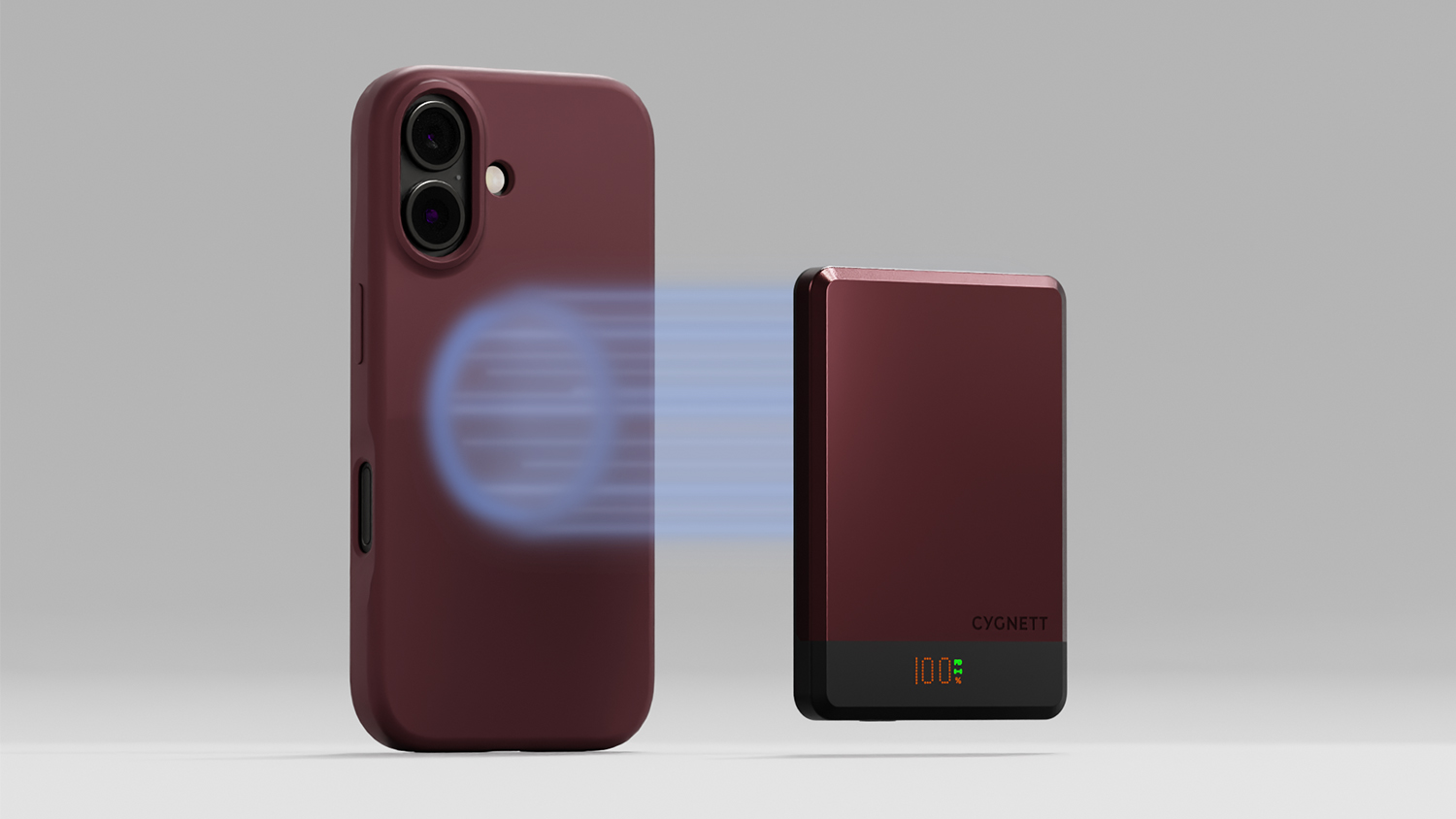 Cygnett MagSlim 5,000mAh Magnetic Wireless Power Bank - Cherry (CY5644PBCHE)