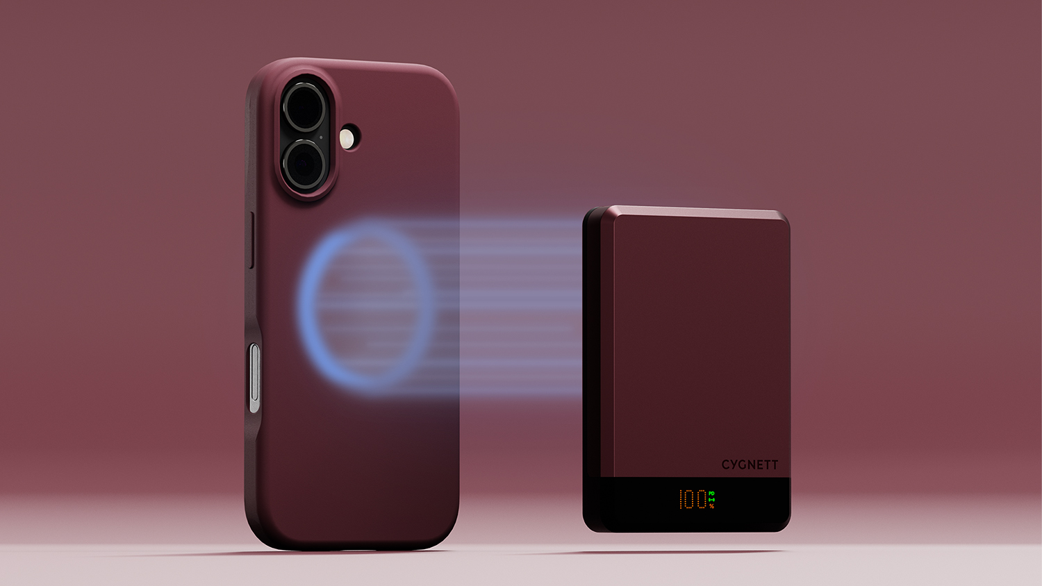 Cygnett MagSlim 10,000mAh Magnetic Wireless Power Bank - Cherry (CY5646PBCHE)