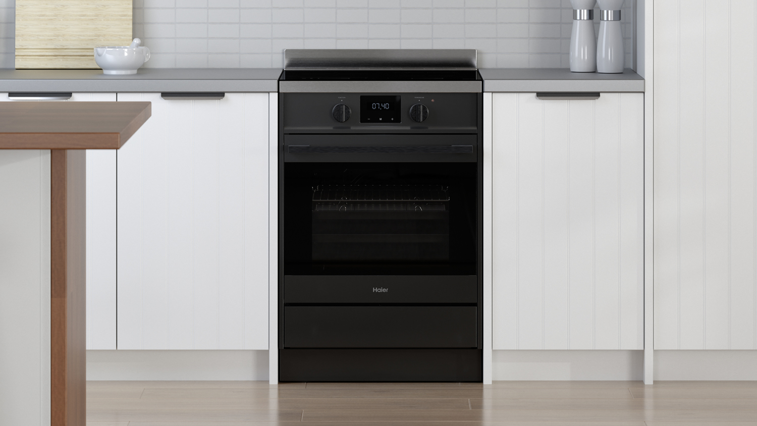 Haier 500 Series 60cm Freestanding Oven with 4 Zone Induction Cooktop - Black (HOR60S11IBX2)