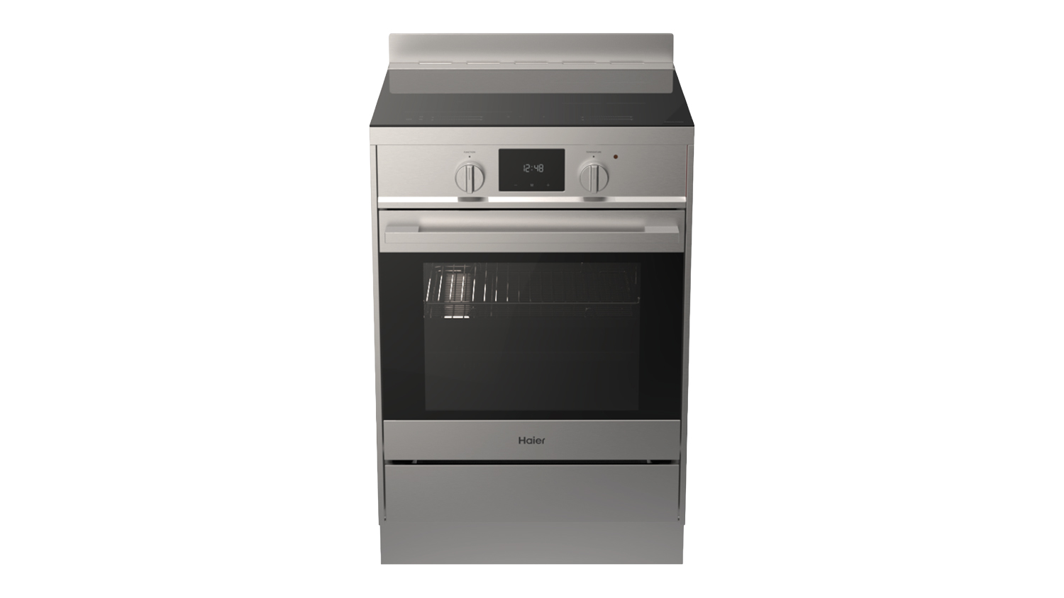 A Haier 500 Series 60cm Freestanding Oven with 4 Zone Induction Cooktop