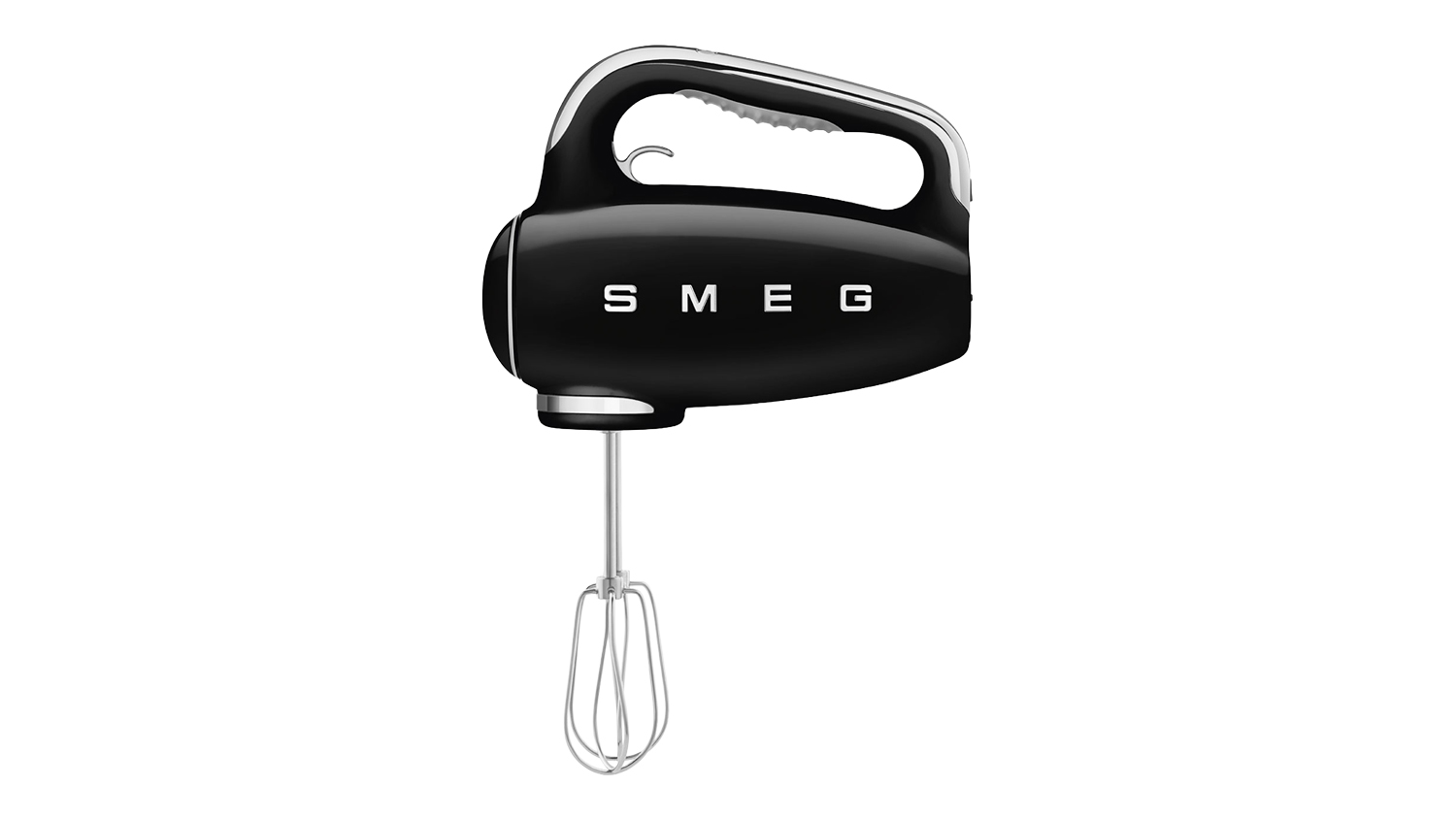 Smeg 50's Style Hand Mixer in a glossy black colour