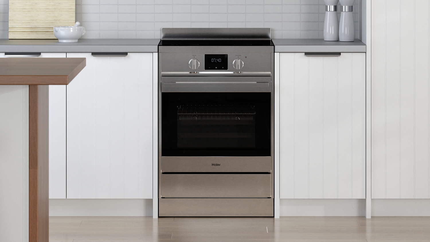 Haier 500 Series 60cm Freestanding Oven with 4 Zone Induction Cooktop - Stainless Steel (HOR60S11ISX2)
