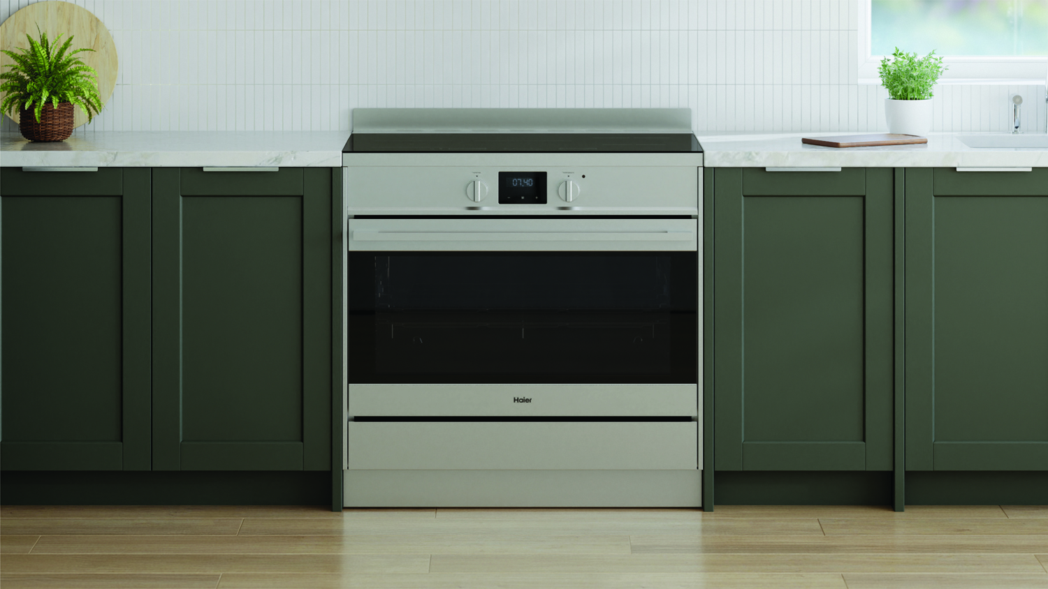 Haier 500 Series 90cm Freestanding Oven with 5 Zone Induction Cooktop - Stainless Steel (HOR90S11ISX2)