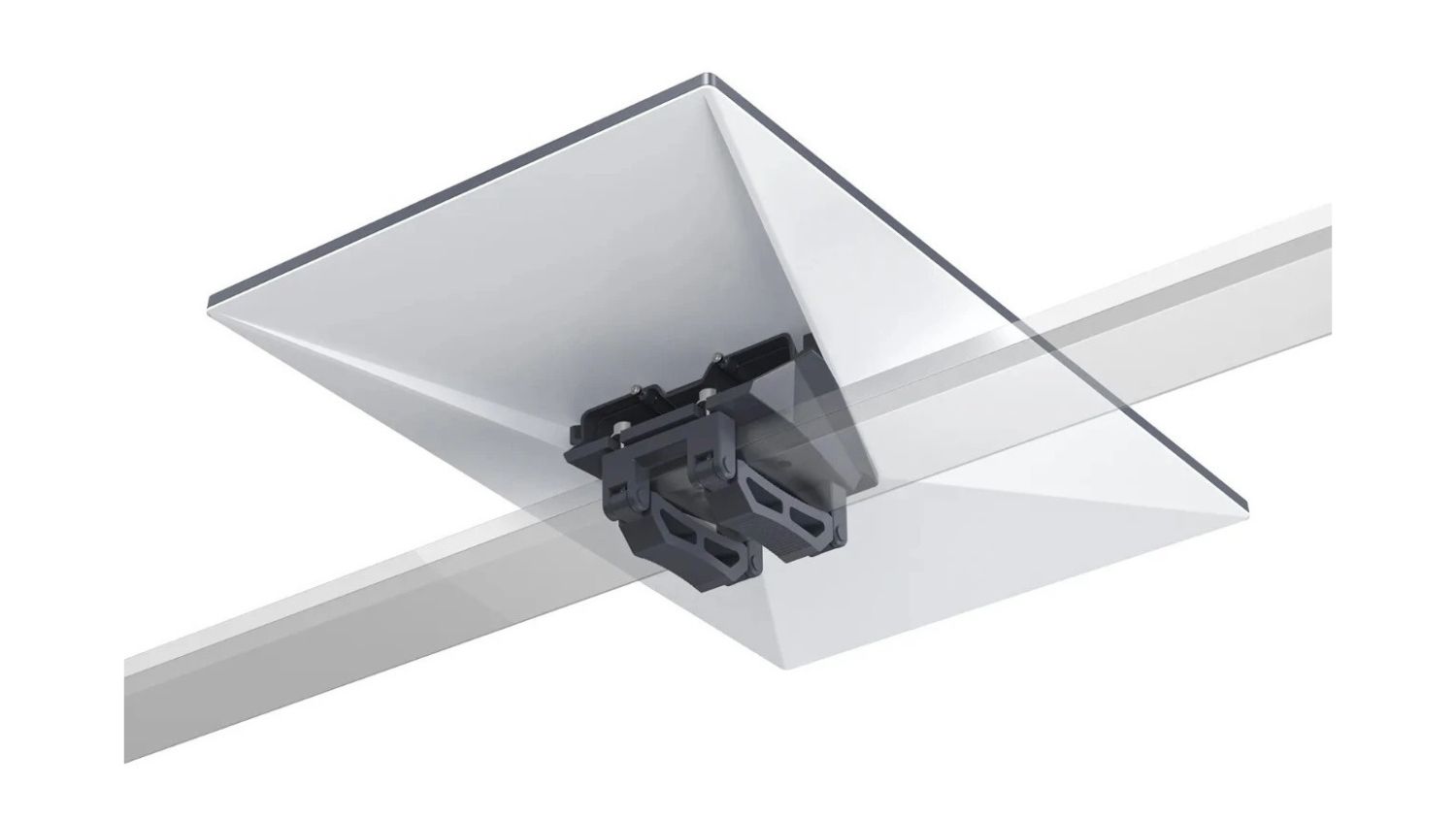 Starbeam Roof Rack Mount Adapter for Starlink Gen3 with a clamp mounting bracket