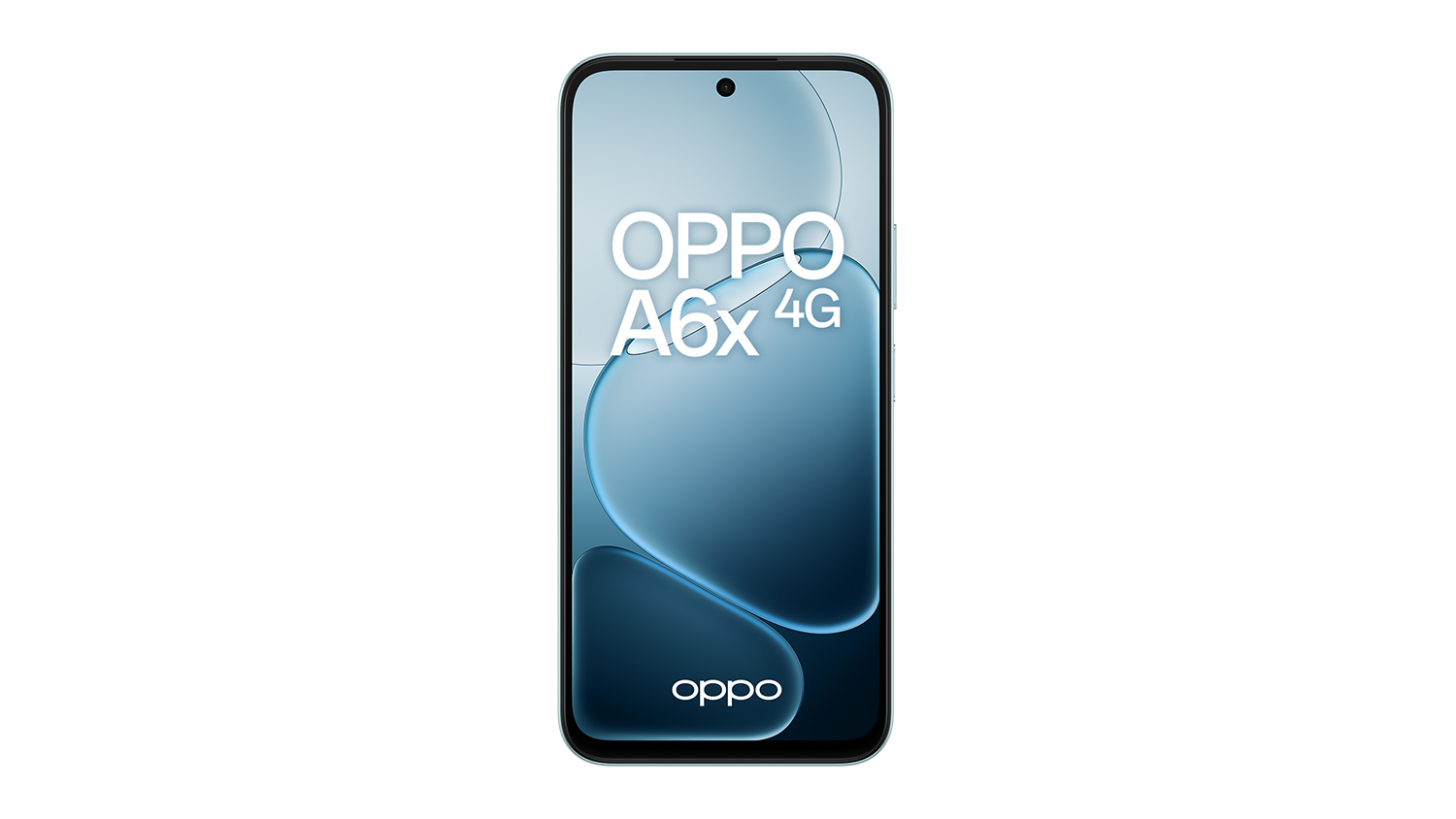 OPPO A6x 4G 128GB Smartphone in a vibrant ice blue colour