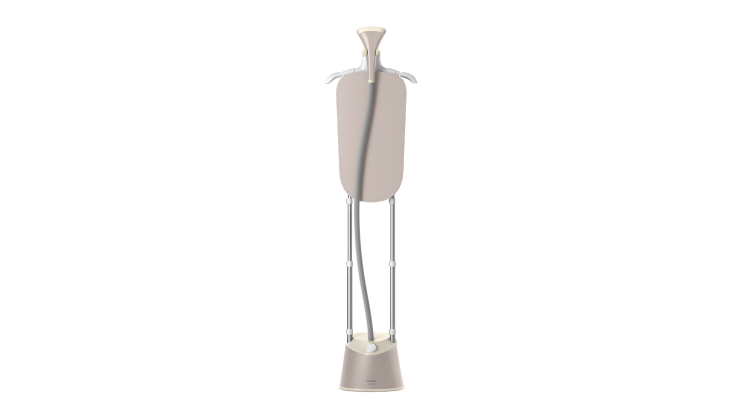 Upright Philips 1000 Series garment steamer with hanger, padded board, hose, and base unit
