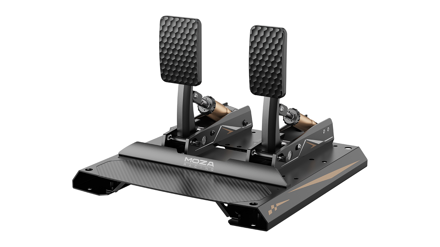 Moza CRP2 Load Cell Pedals in a sleek grey colour