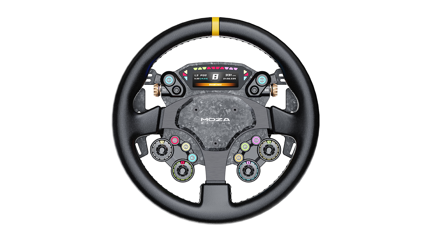 Moza CS Pro Steering Wheel in a sleek grey colour