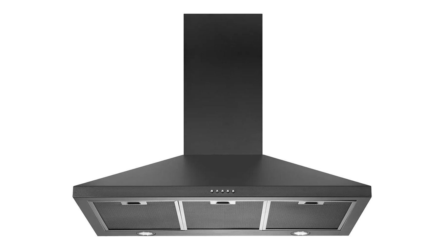 Schweigen 90cm Non-Silent Wall Mounted Rangehood with chimney, three mesh filters, LED lights and control buttons
