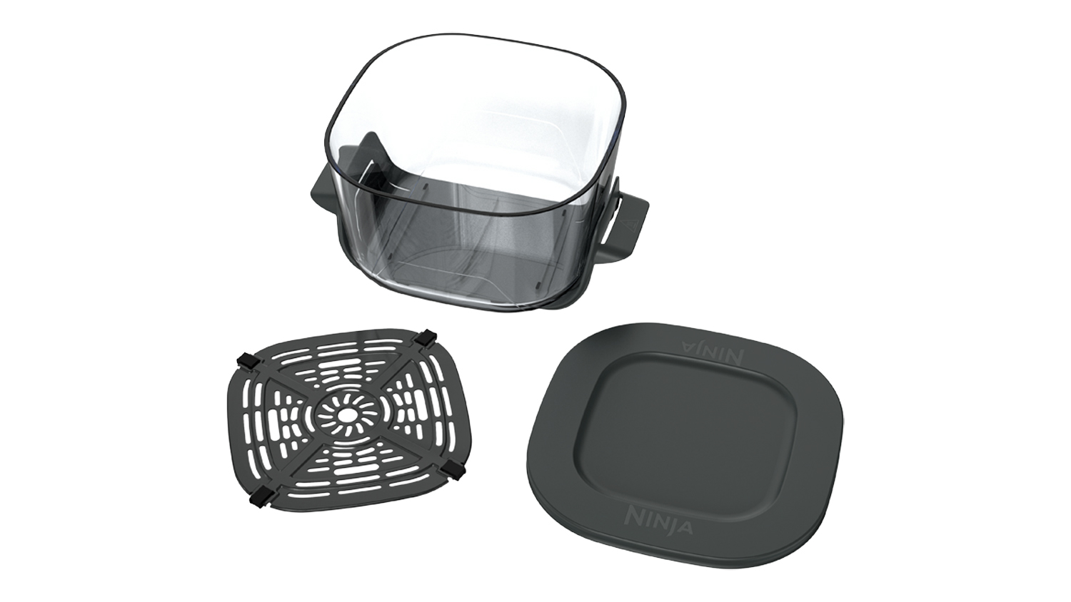 A clear Ninja Crispi 5.7L CleanCrisp Glass Container Pack