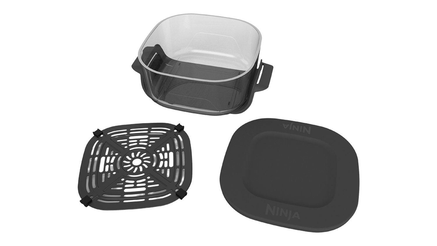 A clear Ninja Crispi 3.8L CleanCrisp Glass Container Pack