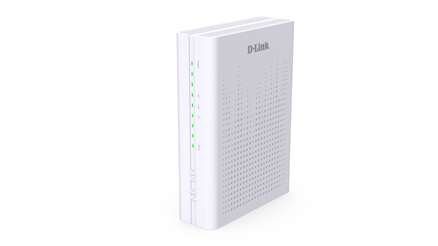 An angled view of the D-Link DPN-BE7212GR BE7200 10G Dual-Band Mesh Wi-Fi 7 Router