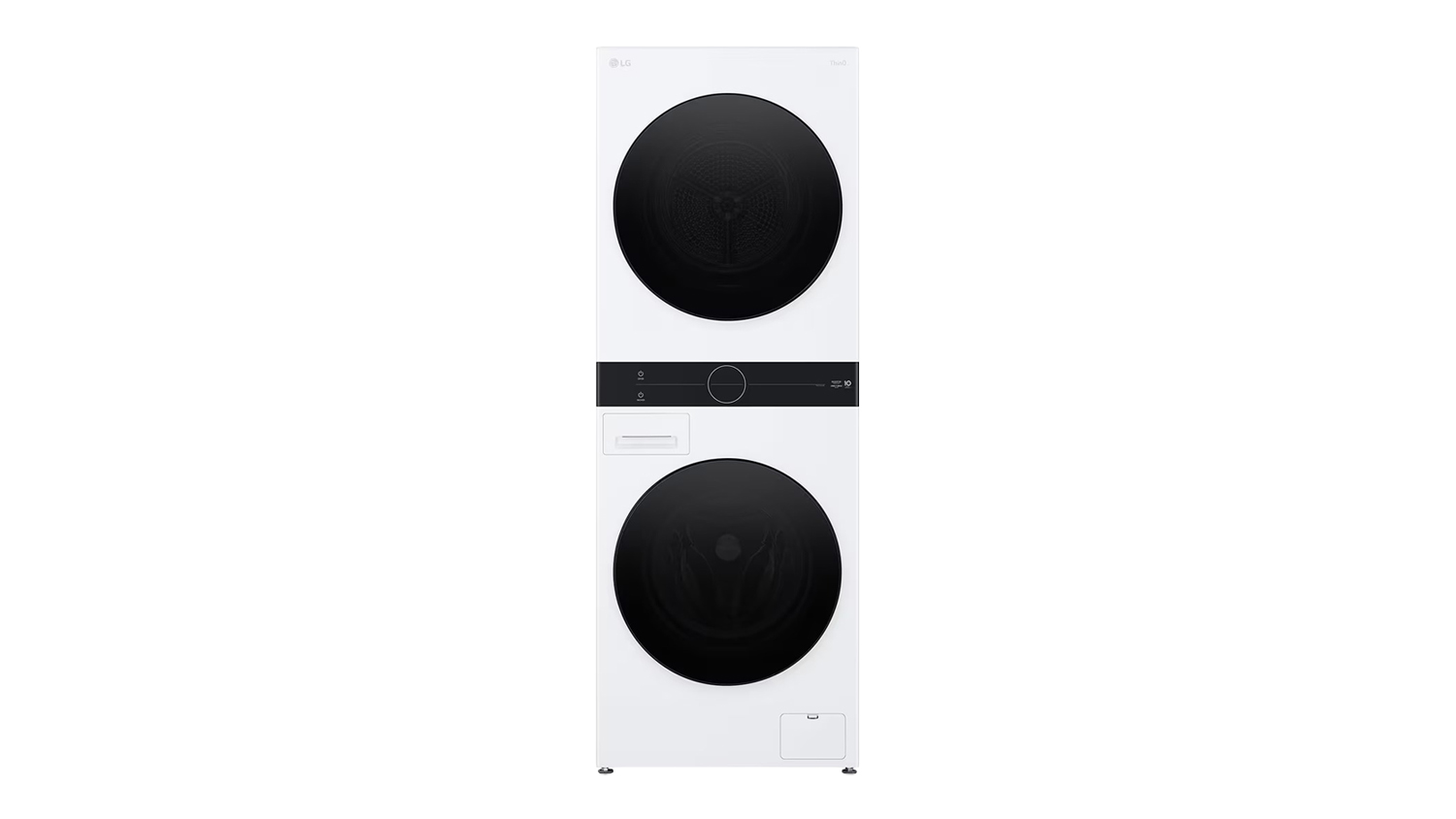LG WashTower 12kg + 9kg Stacked Smart Washing Machine & Dryer in a sleek white colour