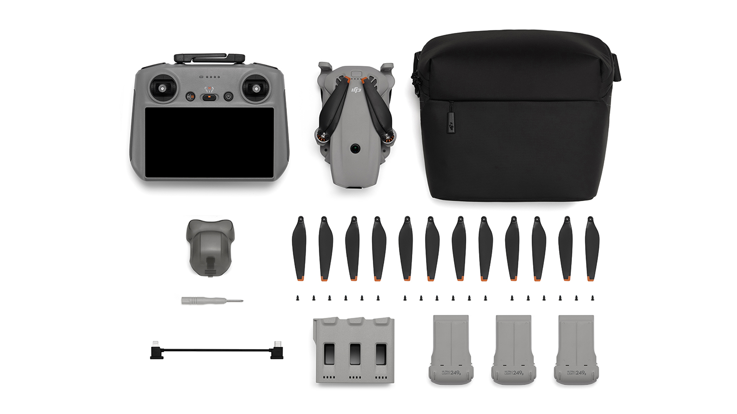 DJI Lito X1 Drone Fly More Combo with controller, propellers, batteries, charging hub, cables, and carrying case