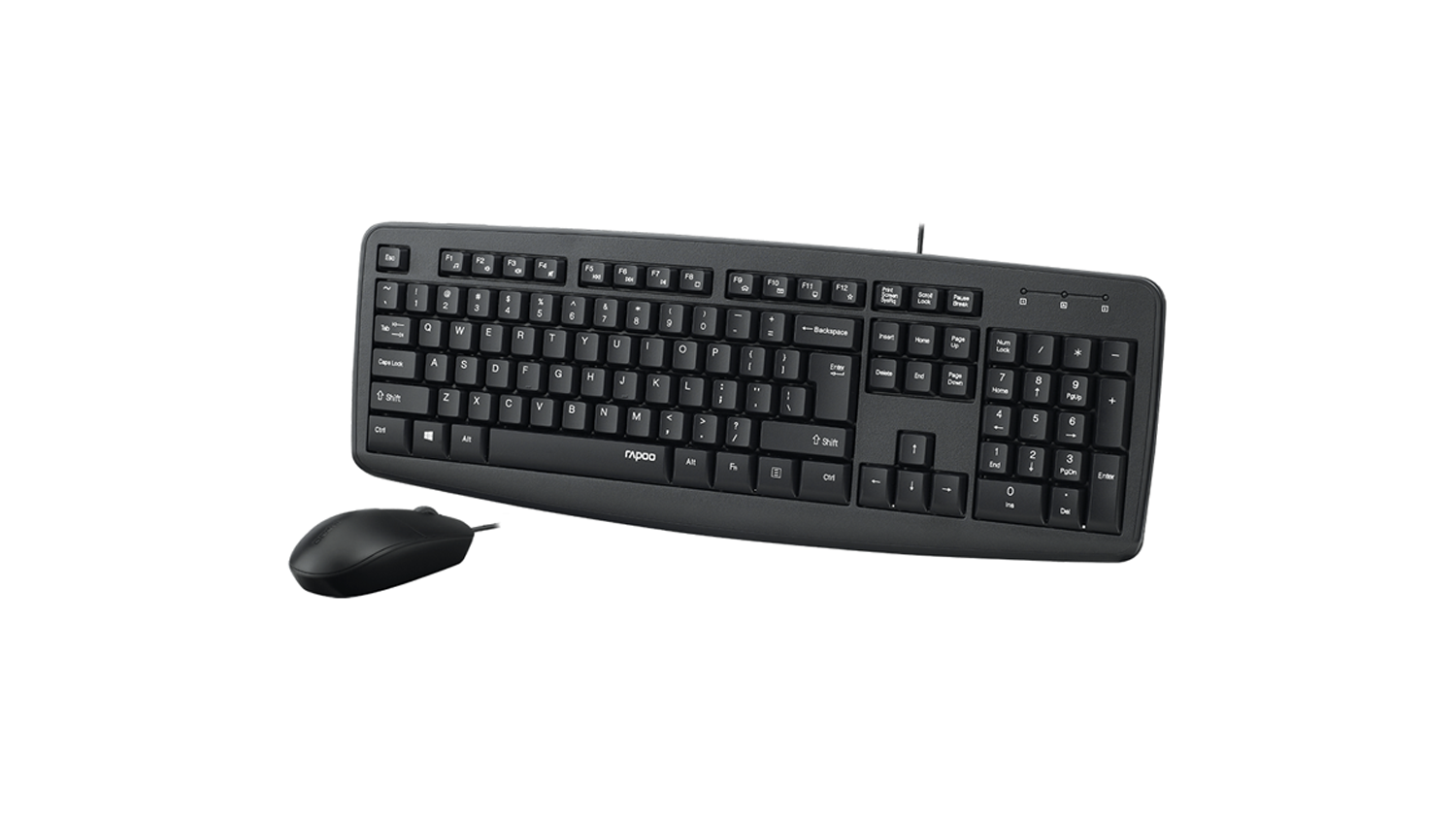Rapoo NX1600 Wired Keyboard and Mouse Set - Black