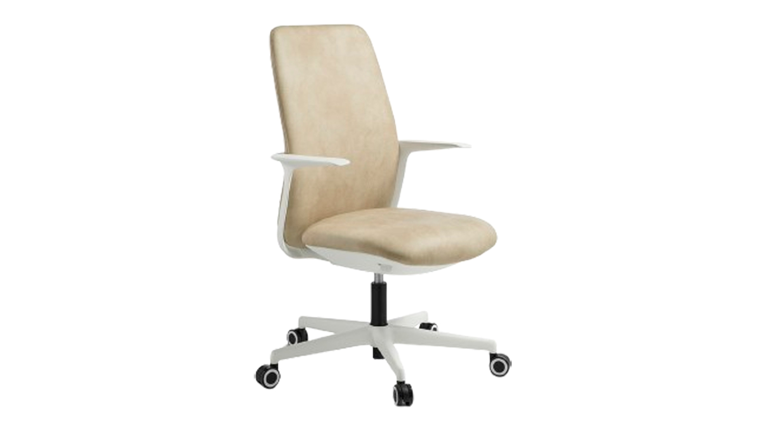 Arcade Fabric White Frame Office Chair with armrest