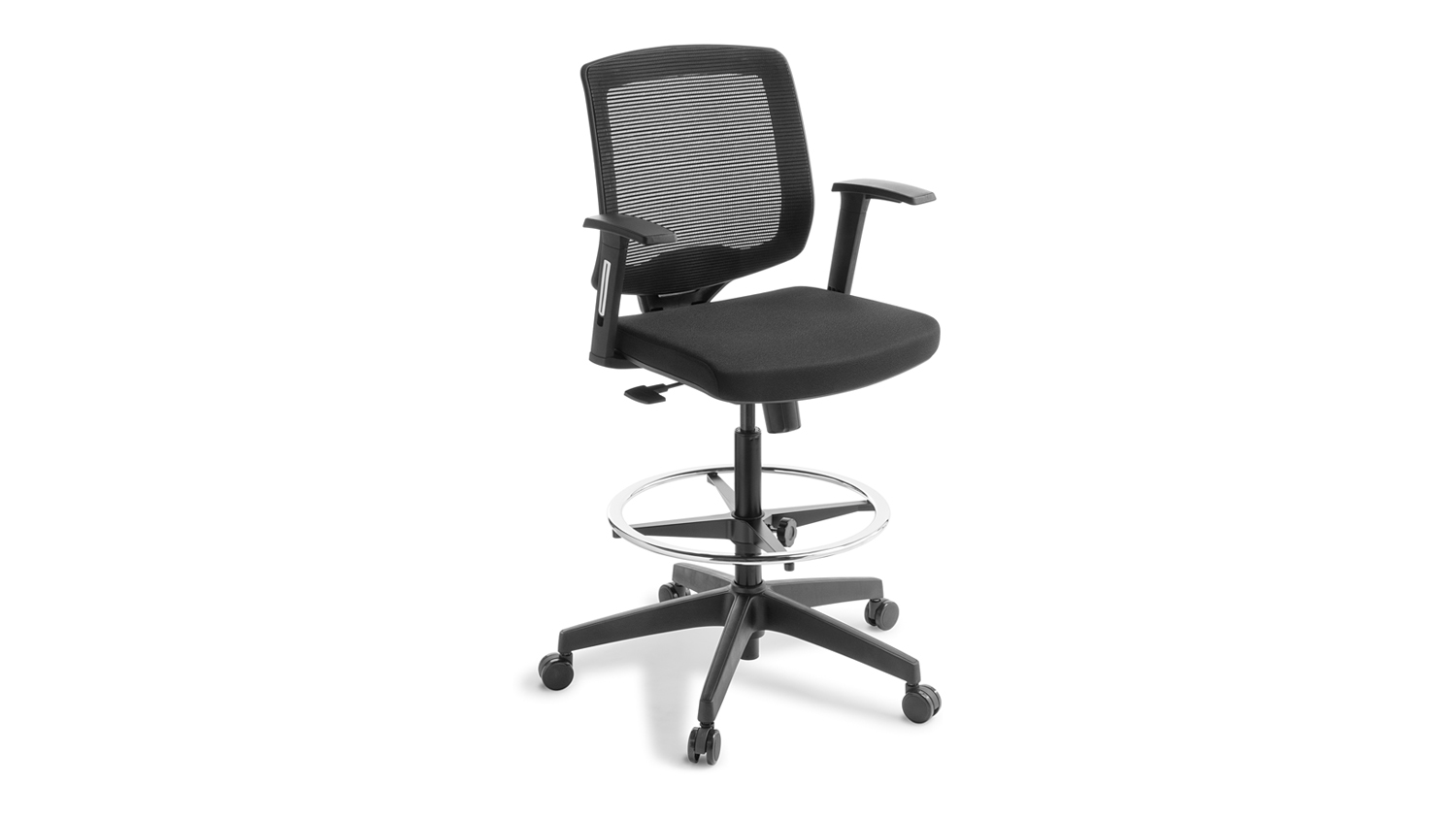 Chat Mesh Fabric Highlift Office Chair in a sleek black colour
