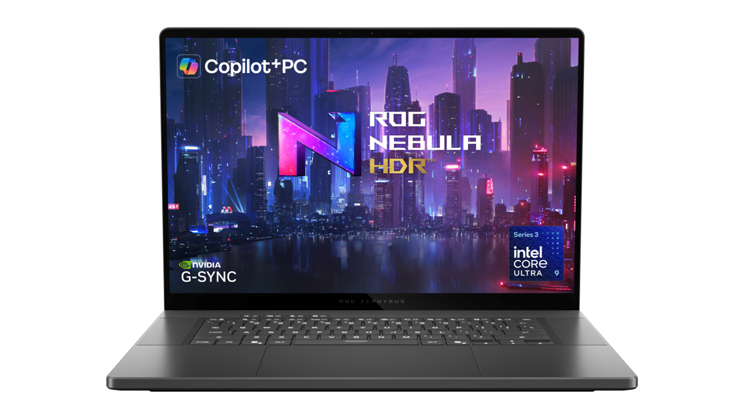 Front view of the Asus ROG Zephyrus G16 16" Gaming Laptop