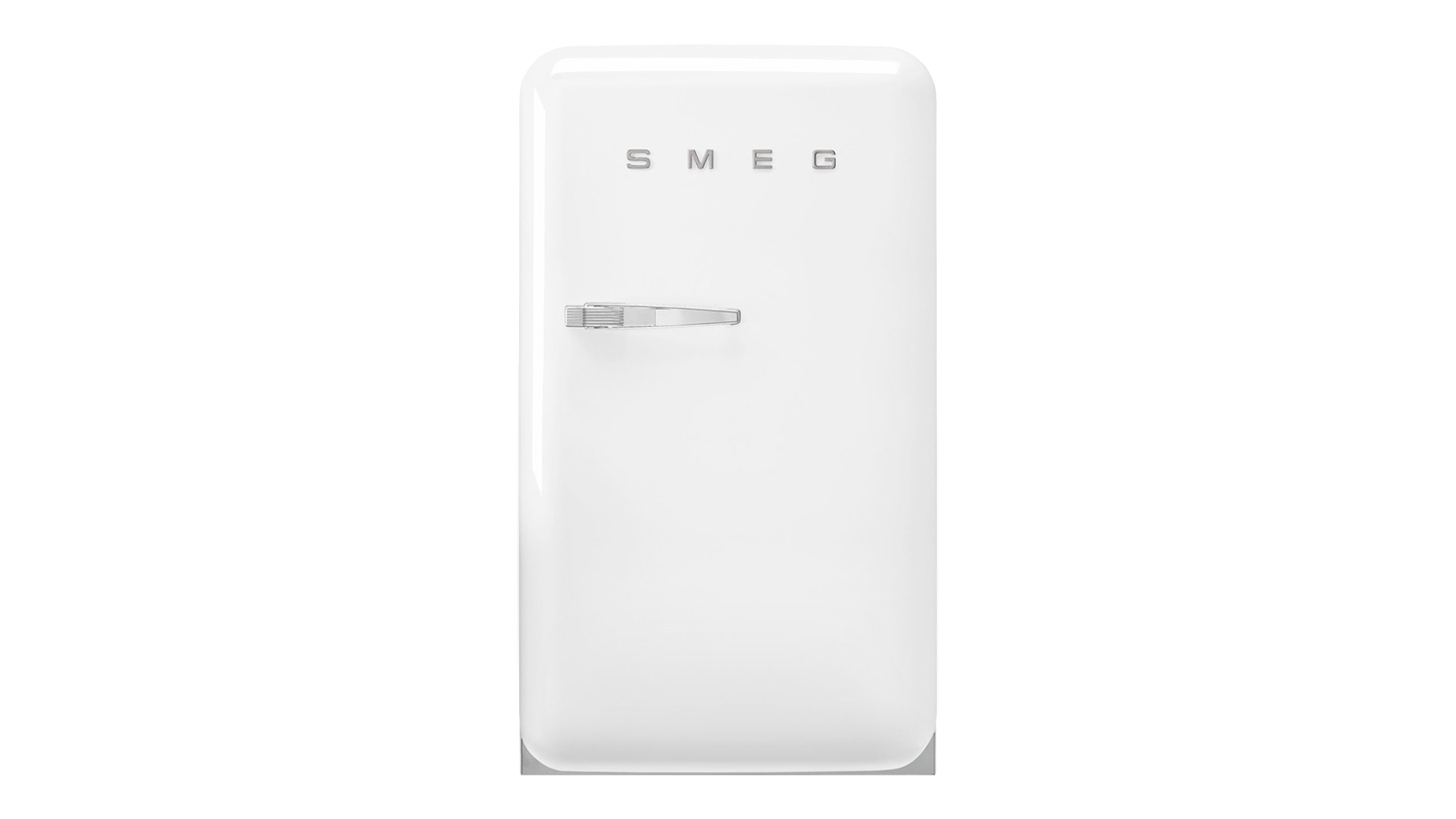 Front view of the Smeg 50s Style 34L Bar Fridge in cream colour