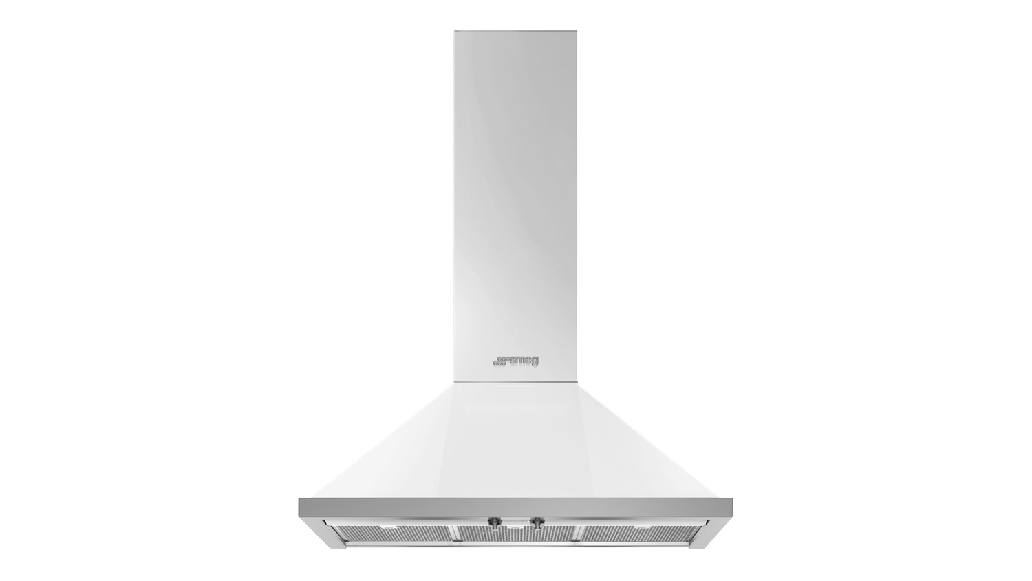 Smeg Portofino wall-mounted rangehood with SMEG logo