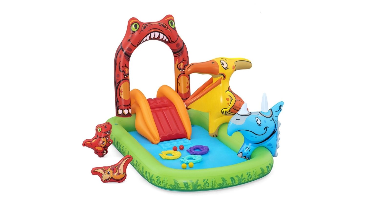 A right-angled view of the Bestway Children's Play Pool Jurassic Plash