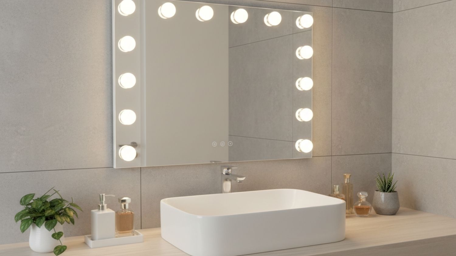 Lenoxx Vanity Beauty Mirror with LED Bulbs - 14/White