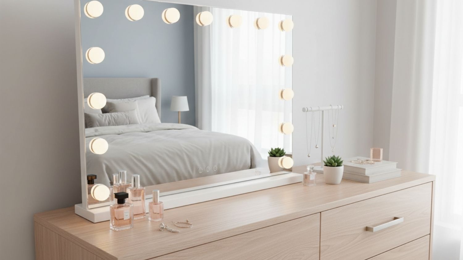 Lenoxx Vanity Beauty Mirror with LED Bulbs - 15/White