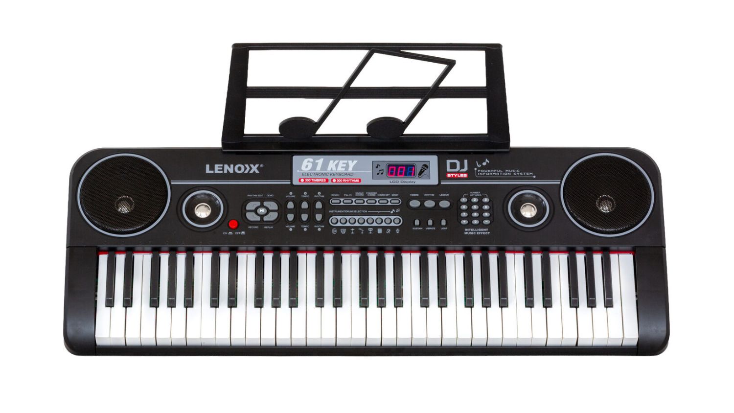 Lenoxx 61-Key Electronic Piano with Sheet Music Holder, Light Up Keys