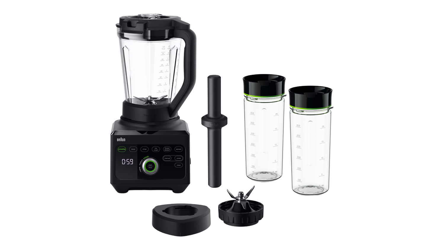 Braun PowerBlend 9 1600W Blender in a sleek black colour