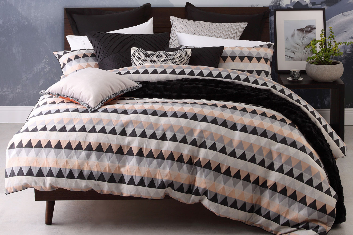 Tri Copper Duvet Cover Set by Platinum Collection Harvey Norman New