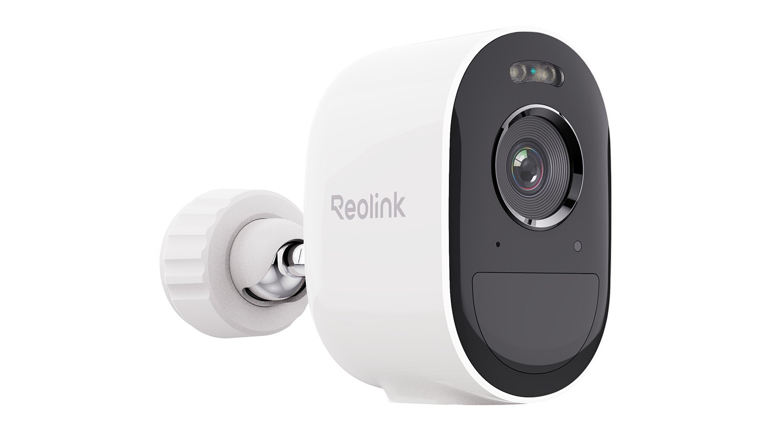 A white Reolink Argus 3 Pro V2 5MP Dual-Band Wi-Fi Battery Camera with Spotlight